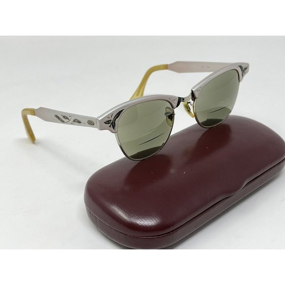 VINTAGE Eyeglasses ALUM 46 [] 20 5 1/2 Eyeglasses Great Condition 12k GF Bridge - Picture 10 of 12